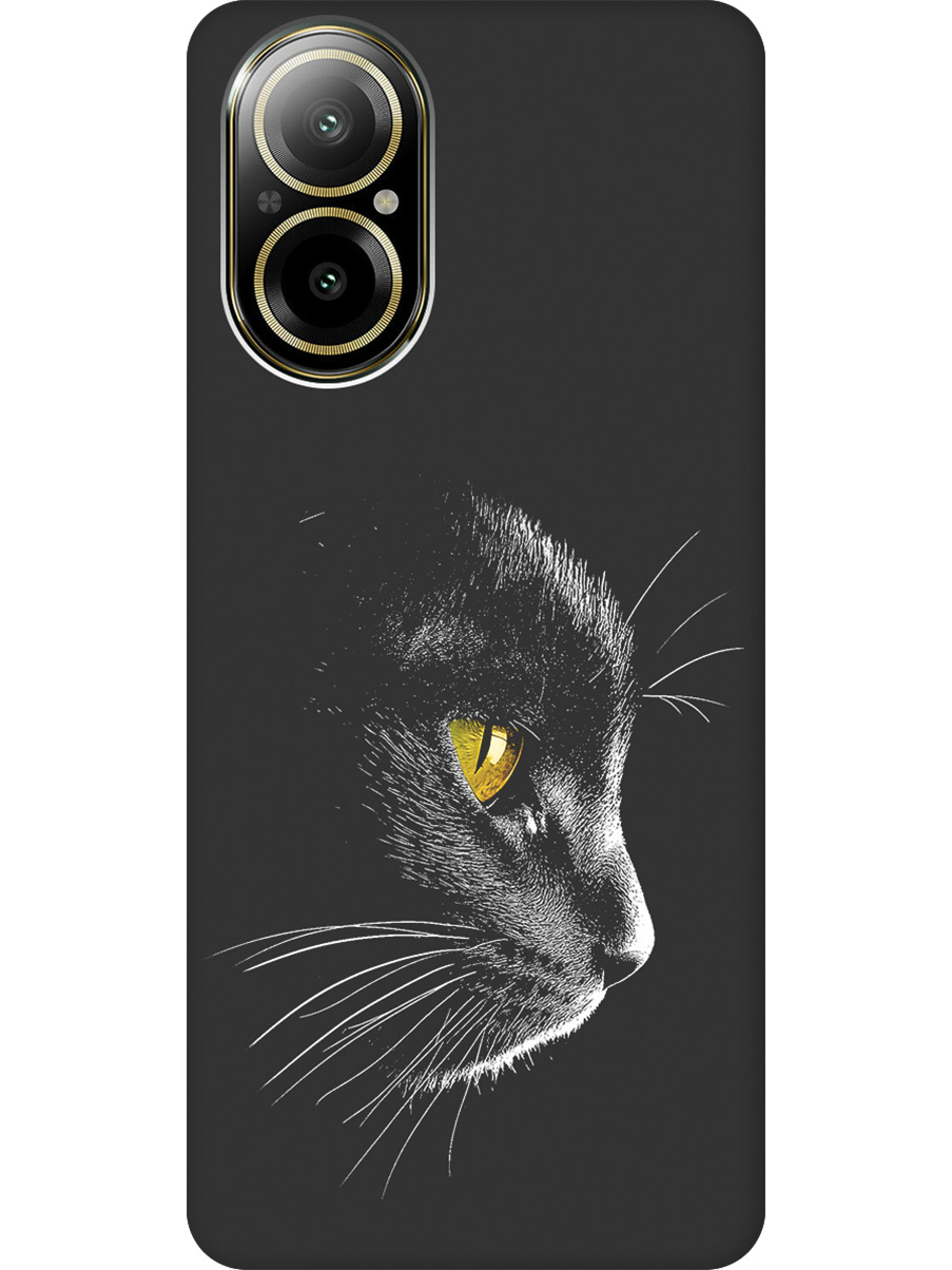

Силиконовый чехол на Realme C67 с принтом "Черный котик" матовый черный, Черный;белый;золотистый, 780484612