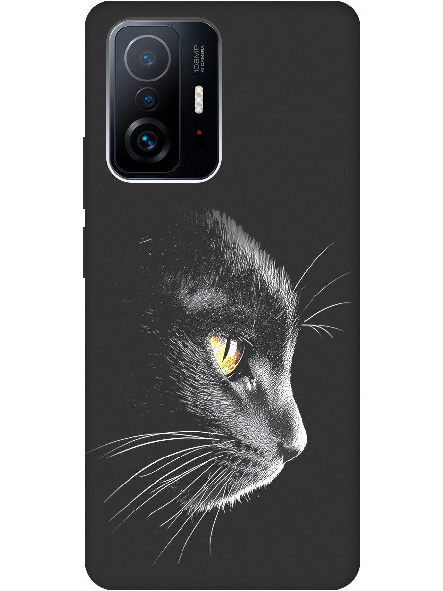

Силиконовый чехол на Xiaomi 11T/11T Pro с принтом "Черный котик" матовый черный, Черный;белый;золотистый, 732395212
