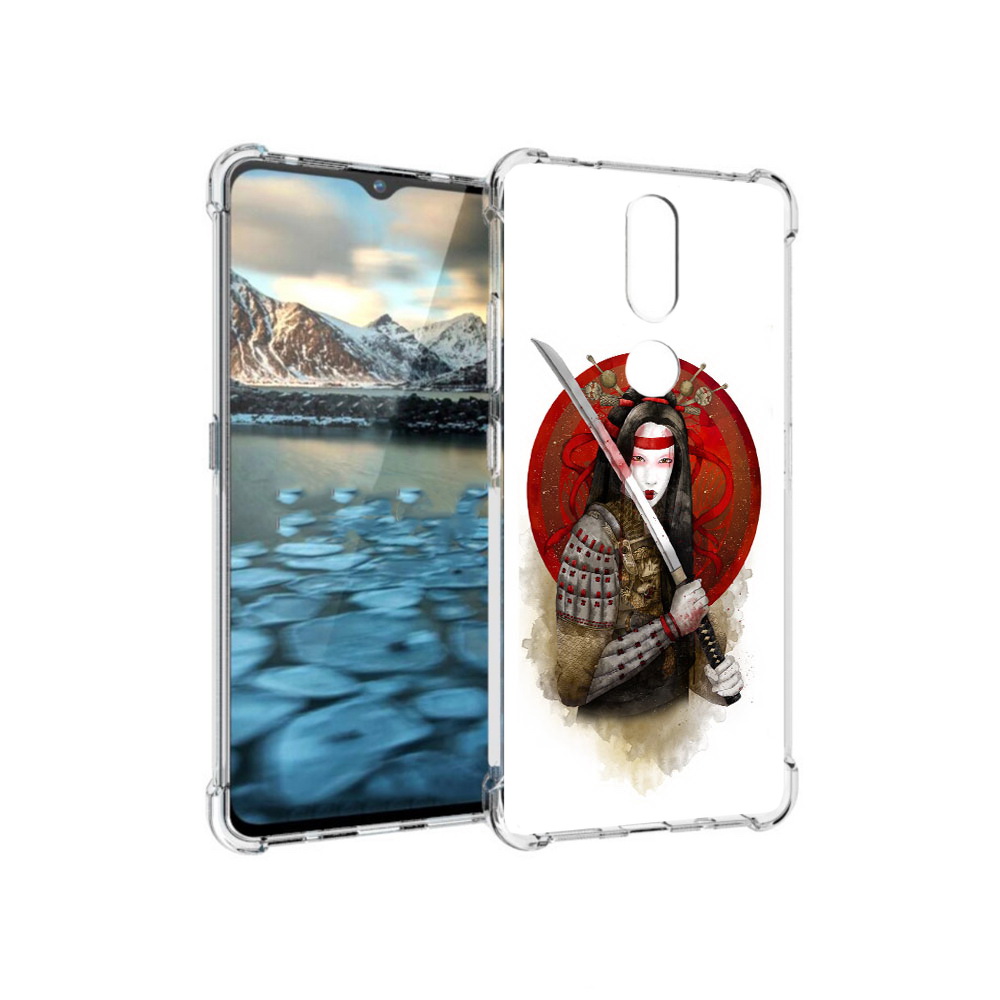 

Чехол MyPads Tocco для Nokia 2.4 рисованная девушка с катаной (PT227049.107.580), Прозрачный, Tocco