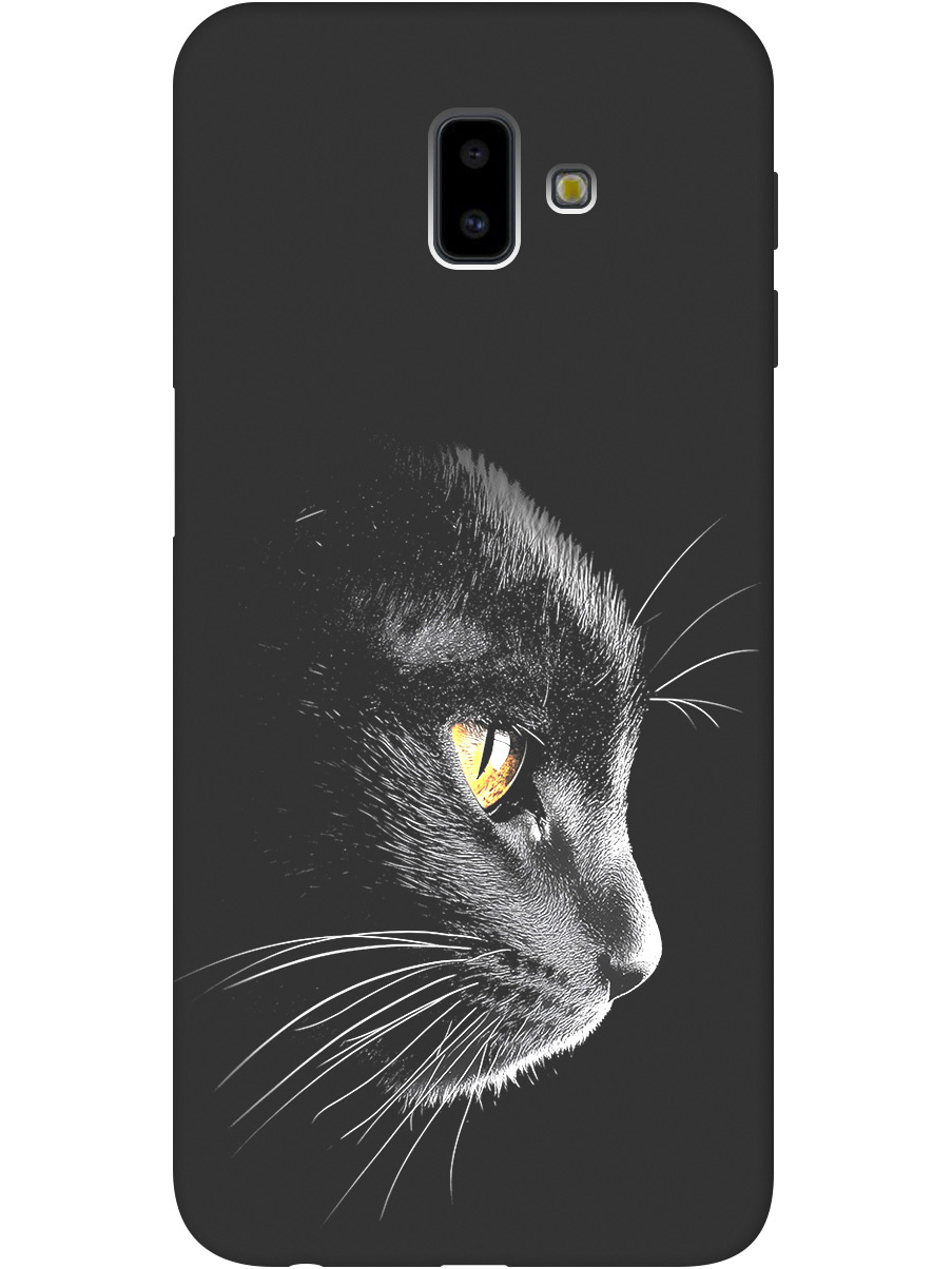 

Силиконовый чехол на Samsung Galaxy J6+ (2018) с принтом "Черный котик" матовый черный, Черный;белый;золотистый, 719355812