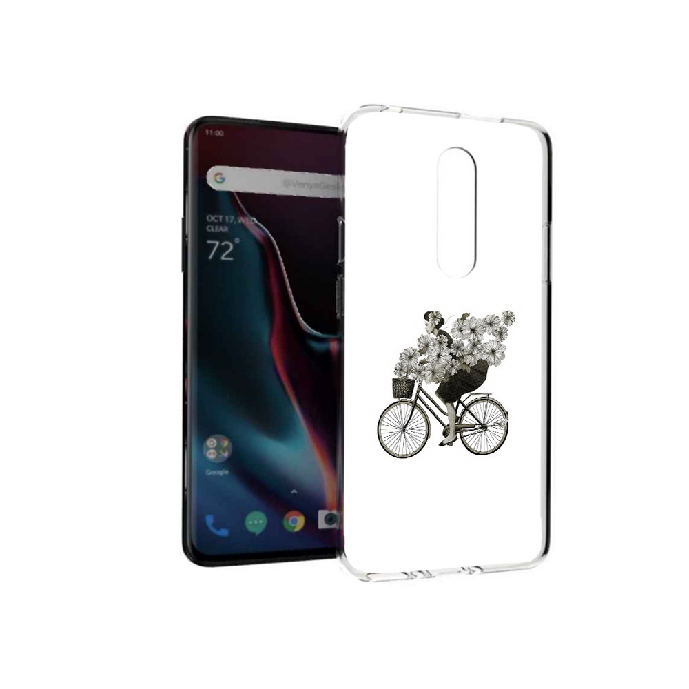 Чехол MyPads Tocco для OnePlus 7 Pro девушка на велосипеде с цветами (PT139735.130.307)