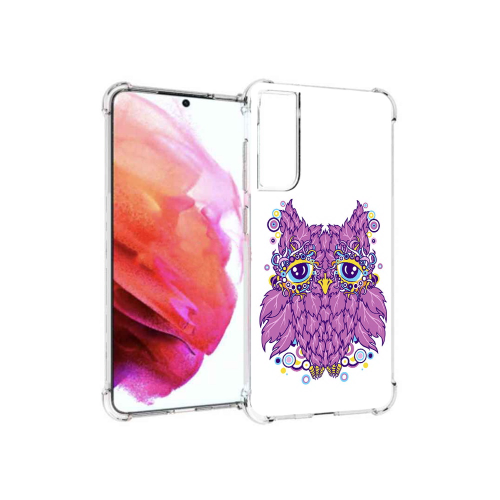 

Чехол MyPads Tocco для Samsung Galaxy S21 FE Розовая сова, Прозрачный, Tocco