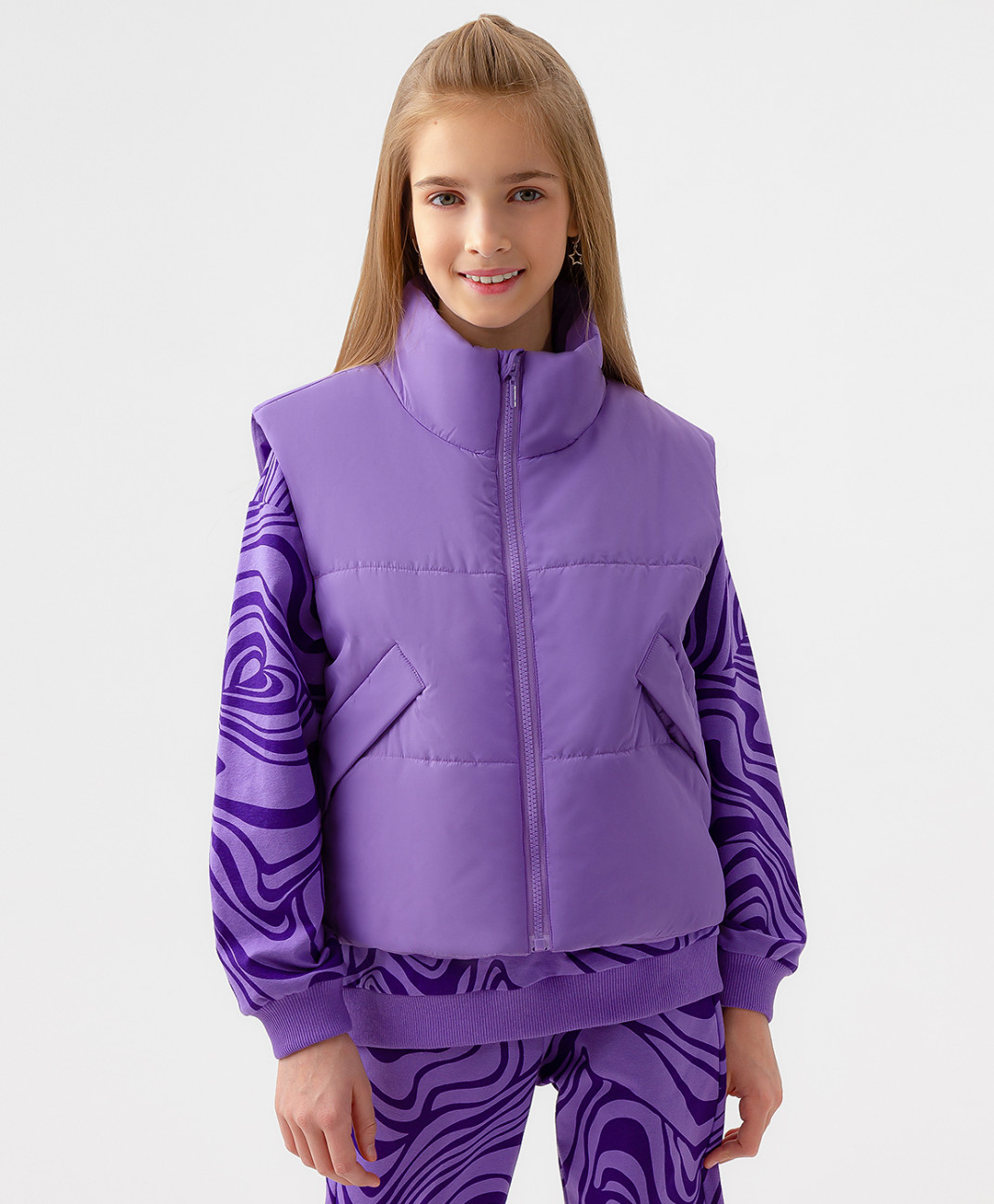 

Жилет детский Button Blue 123BBGJC47023100 фиолетовый, 146, 123BBGJC47023100