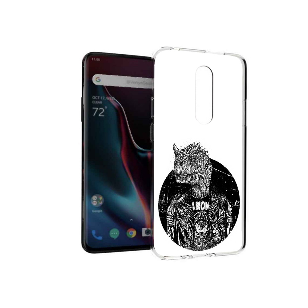 

Чехол MyPads Tocco для OnePlus 7 Pro динозавр в куртке (PT139735.130.328), Прозрачный, Tocco