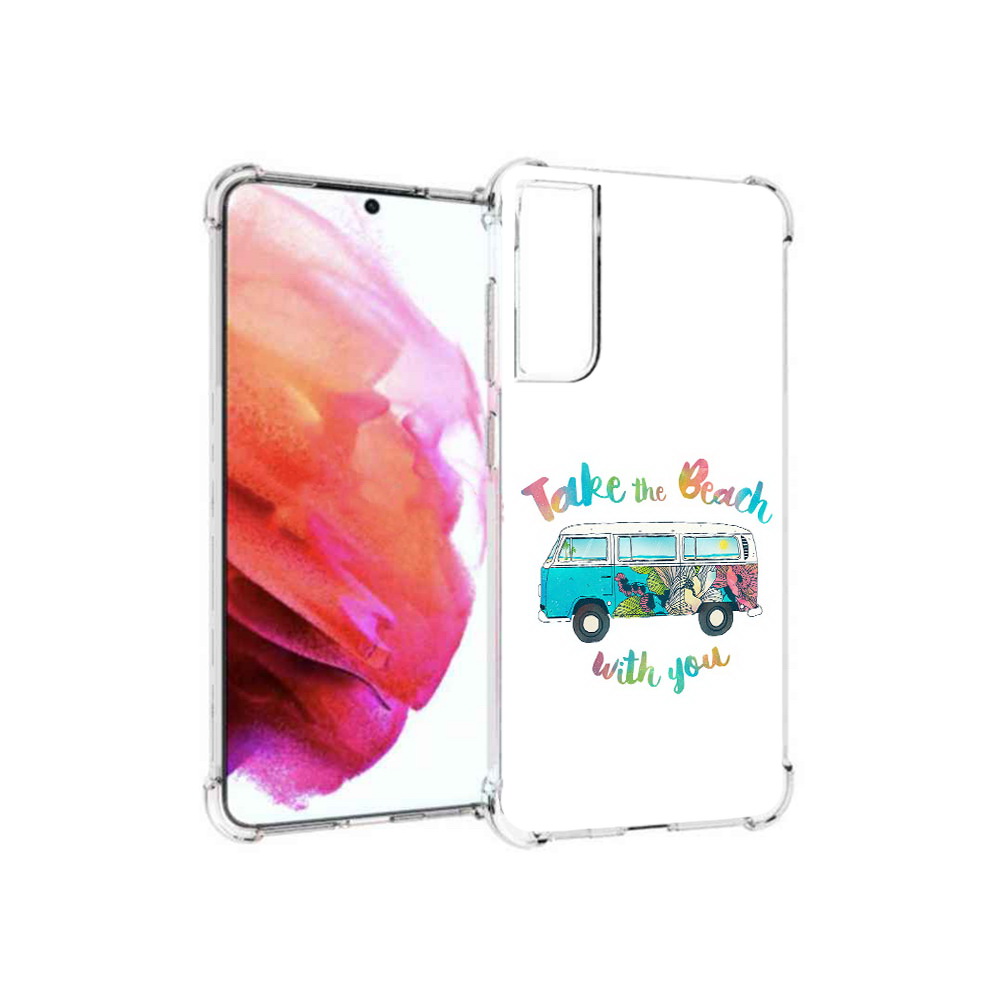 

Чехол MyPads Tocco для Samsung Galaxy S21 FE Хиппи автобус, Прозрачный, Tocco