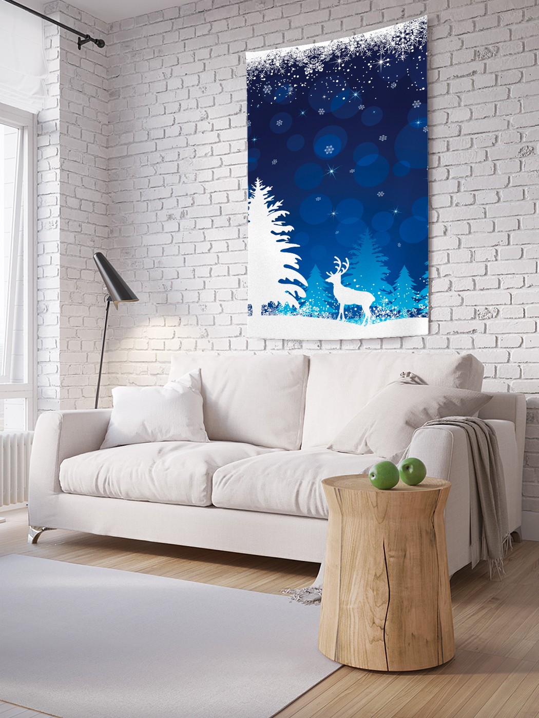 

Вертикальное фотопанно на стену JoyArty Снежная ель 150x200 см, Снежная ель