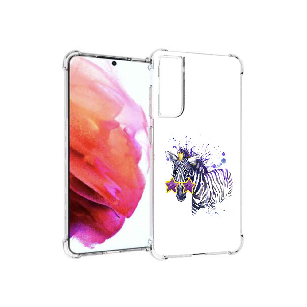 

Чехол MyPads Tocco для Samsung Galaxy S21 FE акварельная зебра, Прозрачный, Tocco
