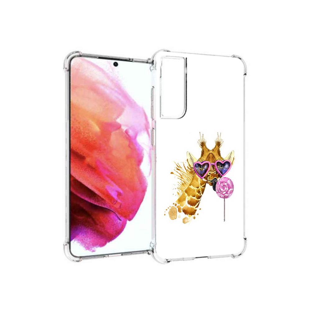 

Чехол MyPads Tocco для Samsung Galaxy S21 FE акварельный жираф, Прозрачный, Tocco