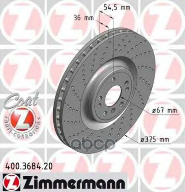 

Диск Тормозной Zimmermann арт. 400.3684.20