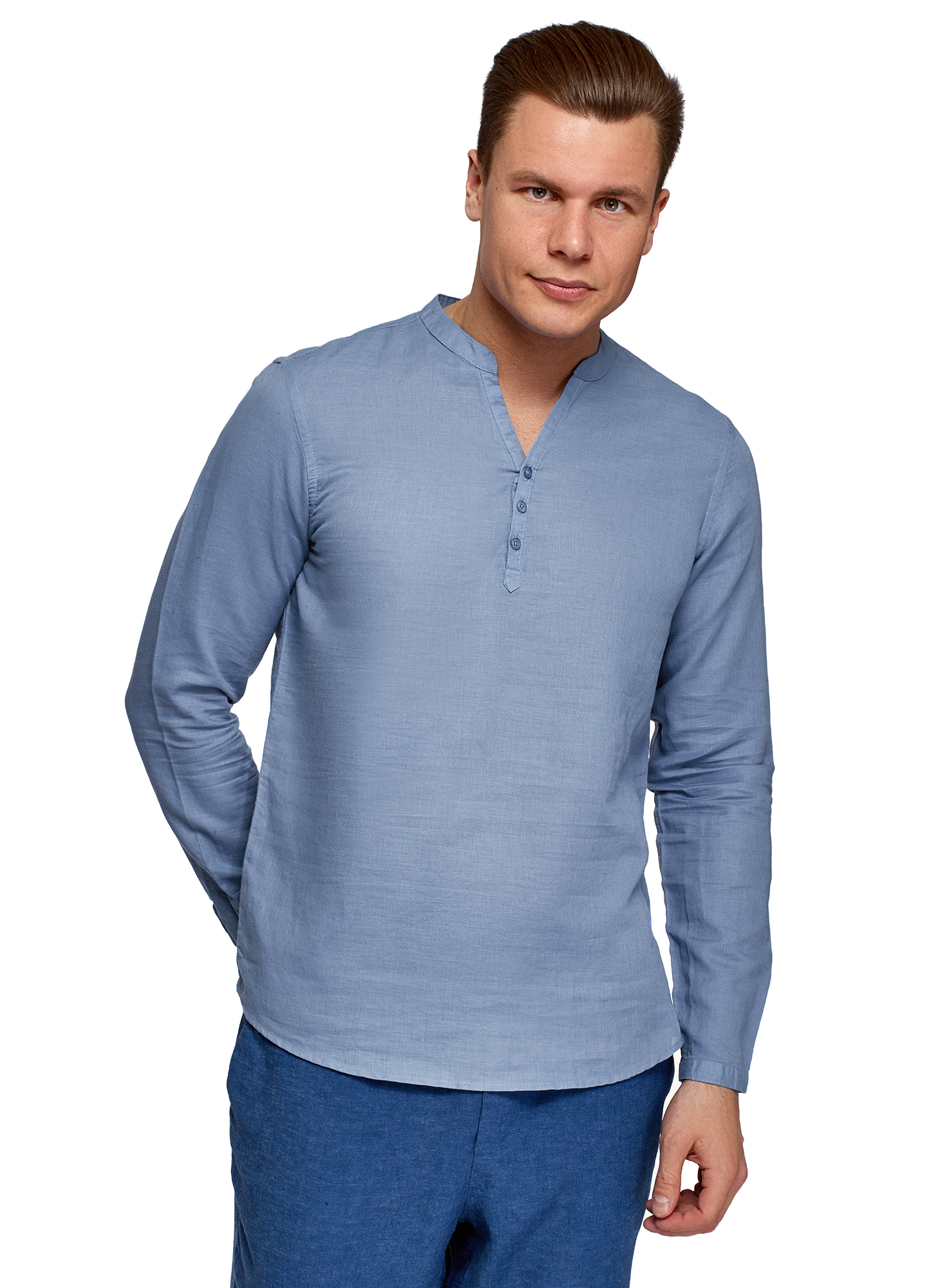 Рубашка мужская oodji 3B320002M-1 синяя S