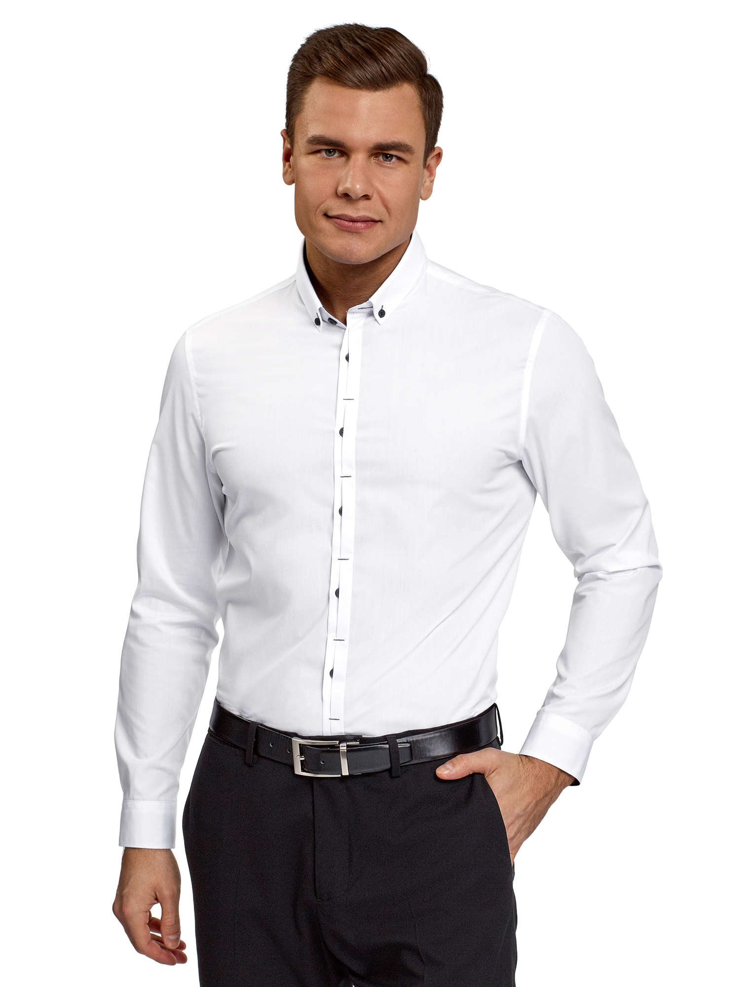 

Рубашка мужская oodji 3L110397M белая XL, 3L110397M