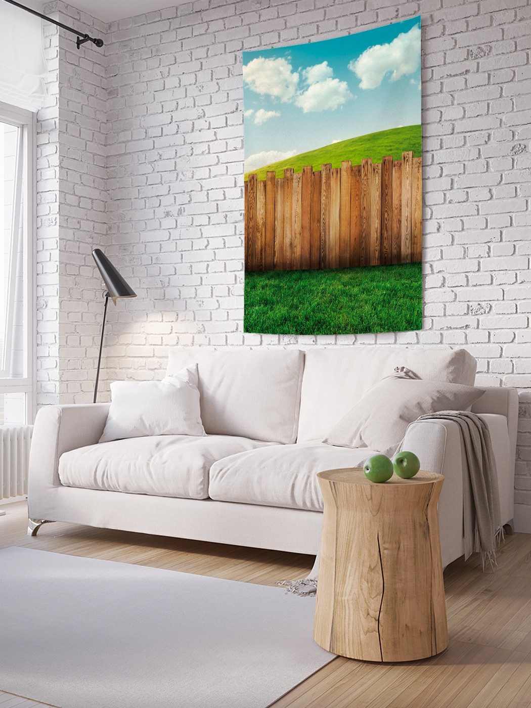 

Вертикальное фотопанно на стену JoyArty Забор на холмах 150x200 см, Забор на холмах