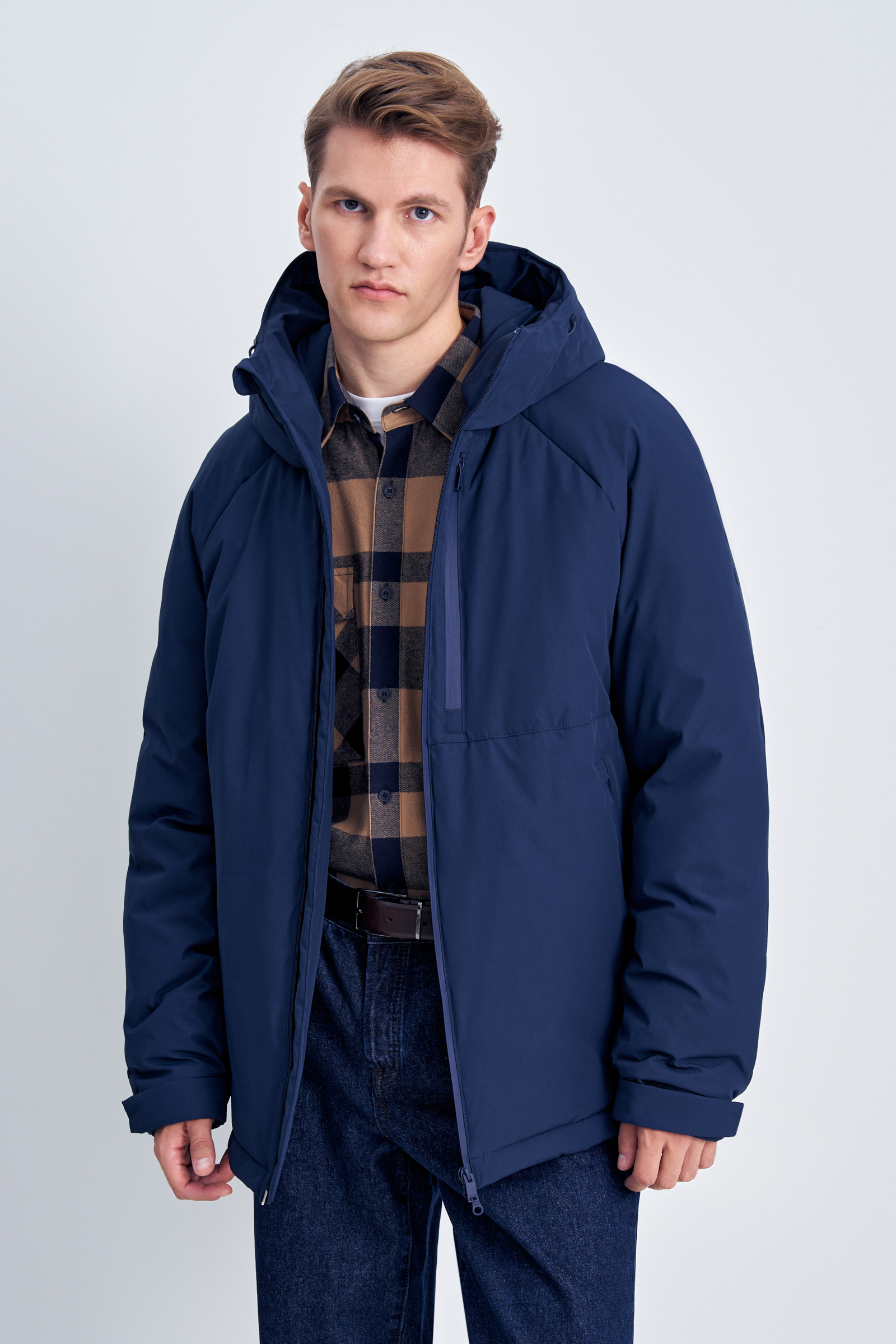 

Зимняя куртка мужская Finn Flare FAE21063 синяя 3XL, Синий, FAE21063