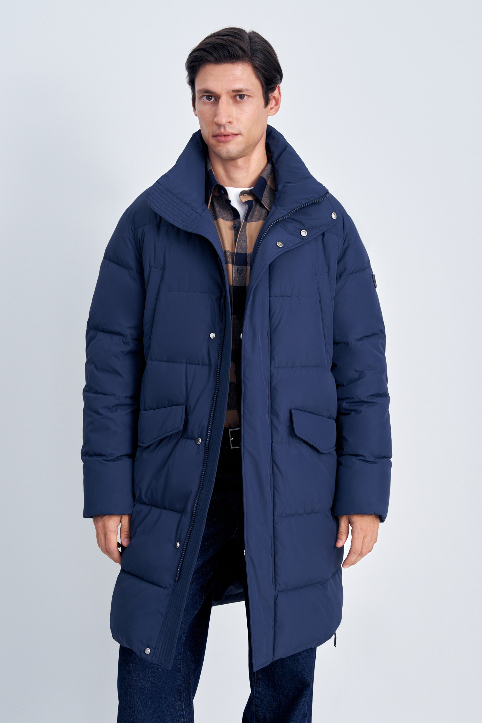 

Пальто мужское Finn Flare FAE210115 синее 3XL, Синий, FAE210115