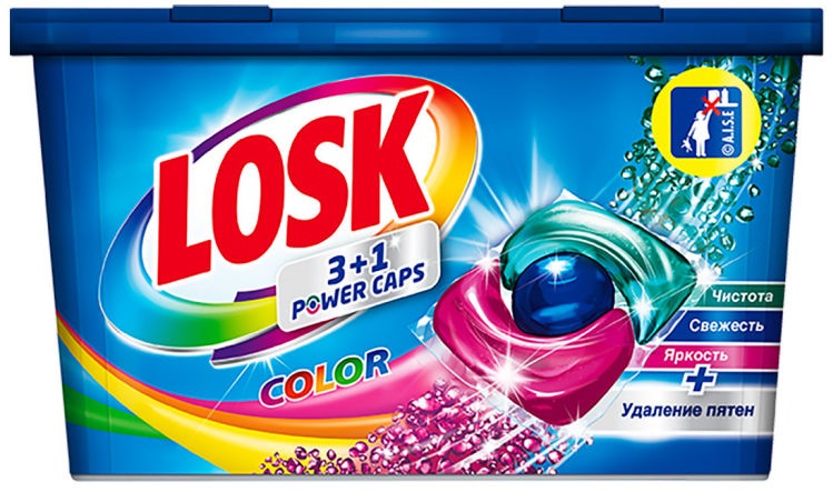 Капсулы для стирки Losk Power Caps Color 12шт