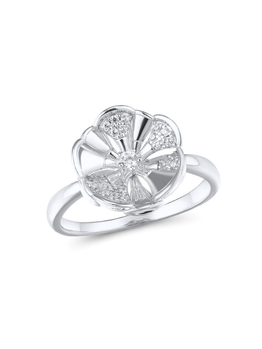 

Кольцо из серебра р.  VALTERA 115403, сапфир искусственный\фианит, 115403