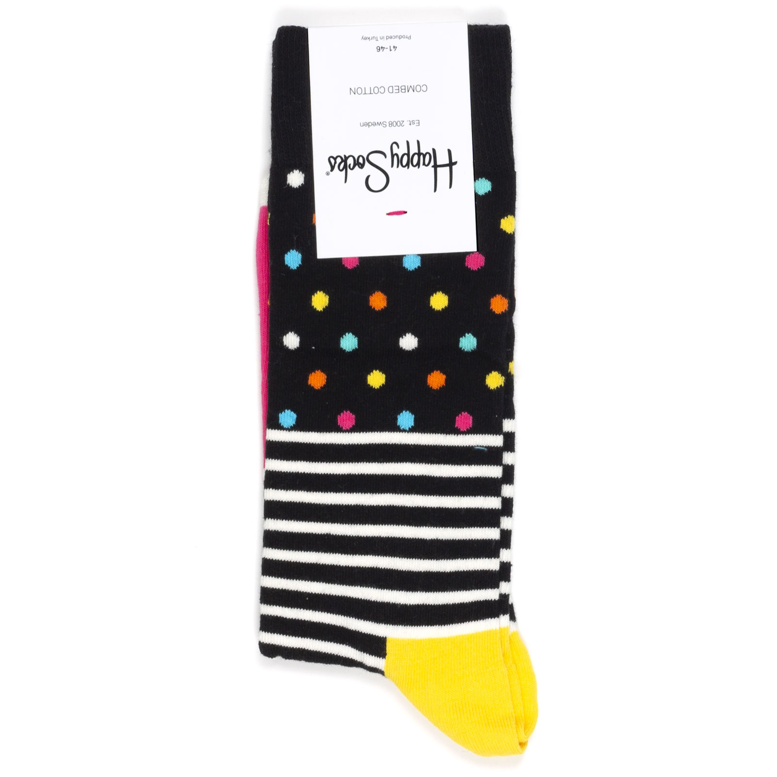 

Носки унисекс Happy Socks Stripes And Dots черные 41-46, Черный, Stripes And Dots