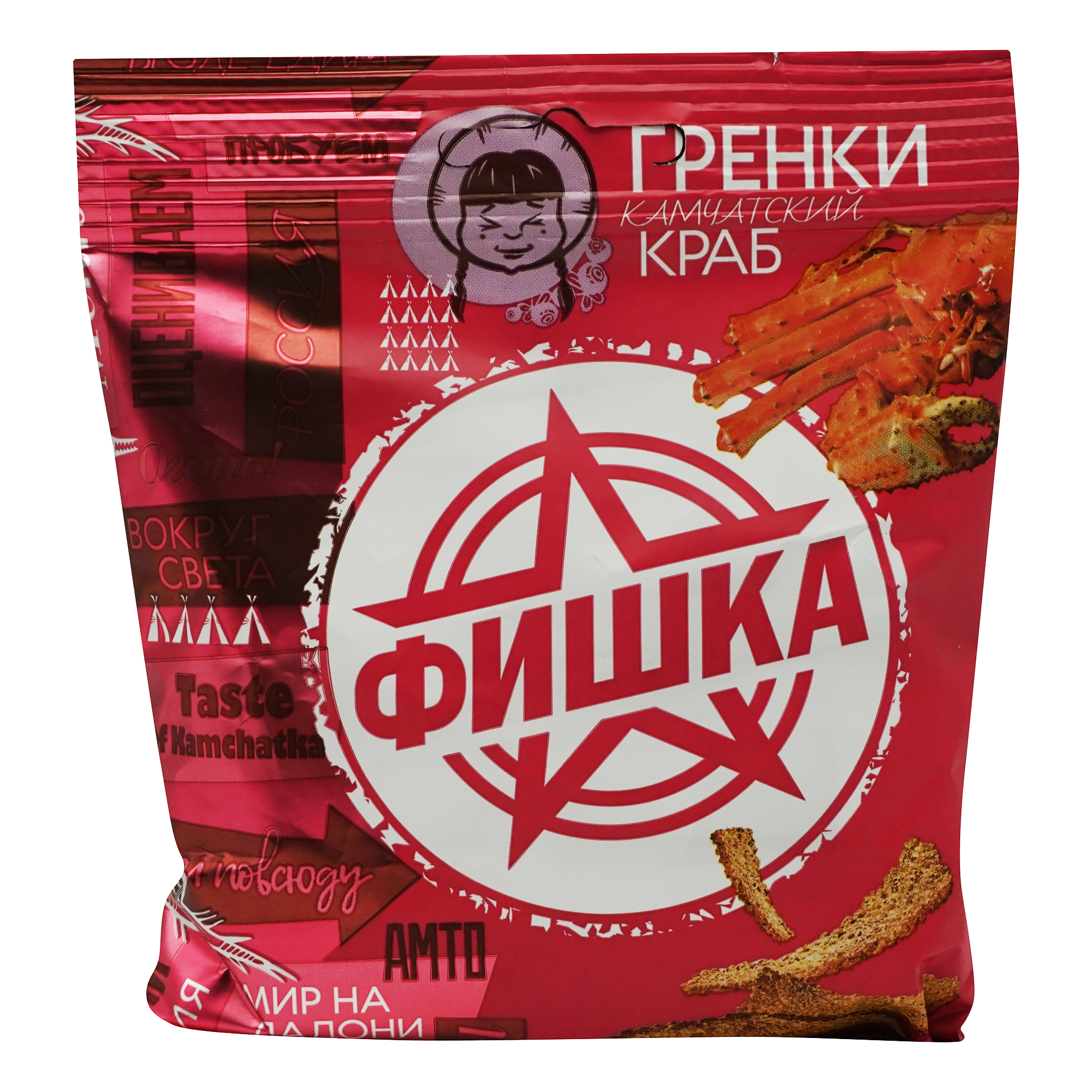 

Гренки ржано-пшеничные Фишка с камчатским крабом 60 г