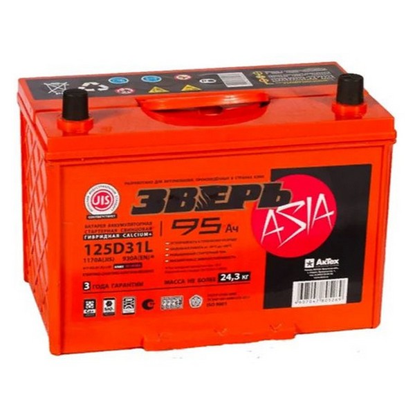 

Аккумулятор зверь asia 95 а/ч обратная r+ 306x175x225 en930 а