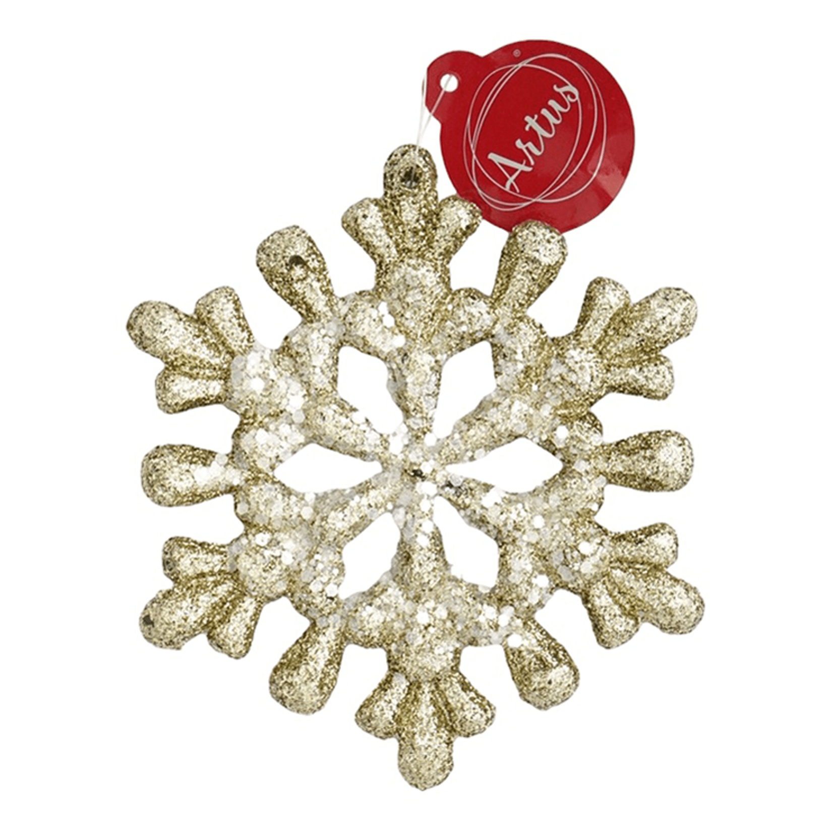 Елочная игрушка Artus Снежинка-капелька золотая