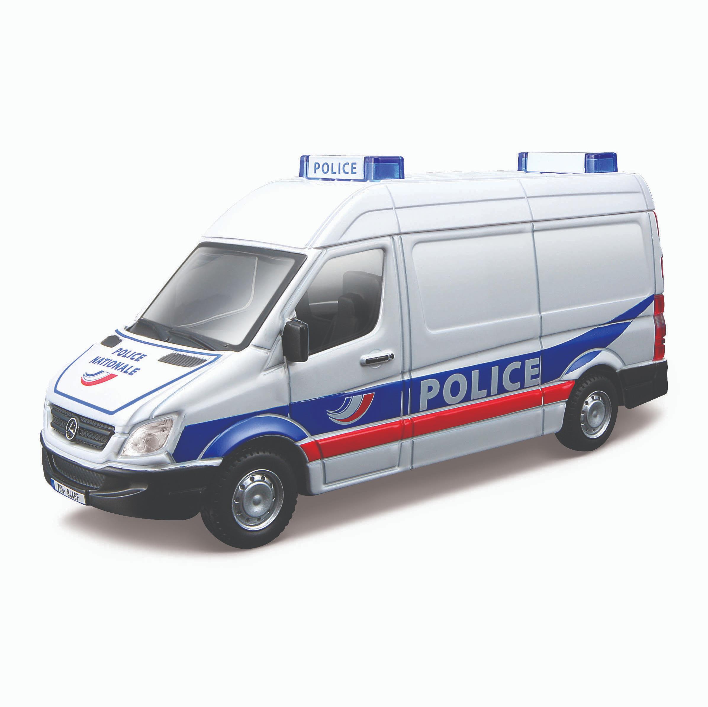 

Коллекционная полицейская машинка Bburago Mercedes Benz Sprinter,1:50,белая, Белый