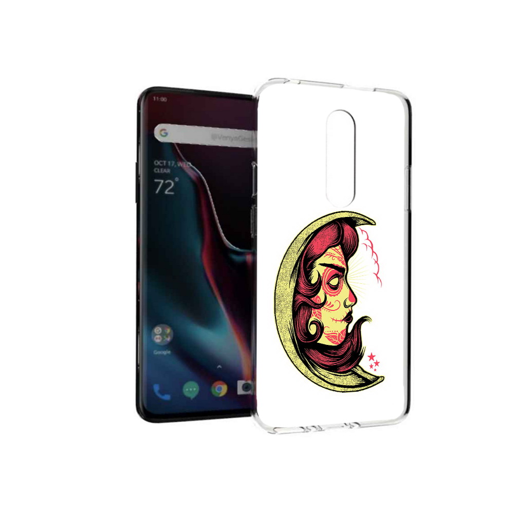 

Чехол MyPads Tocco для OnePlus 7 Pro желтый полумесяц с лицом девушки (PT139735.130.346), Прозрачный, Tocco