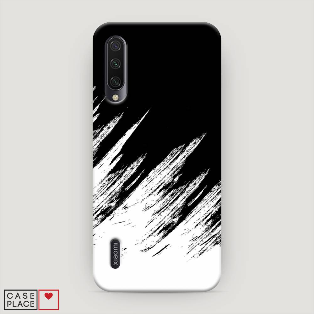 фото Пластиковый чехол "черно белые брызги" на xiaomi mi cc9e awog