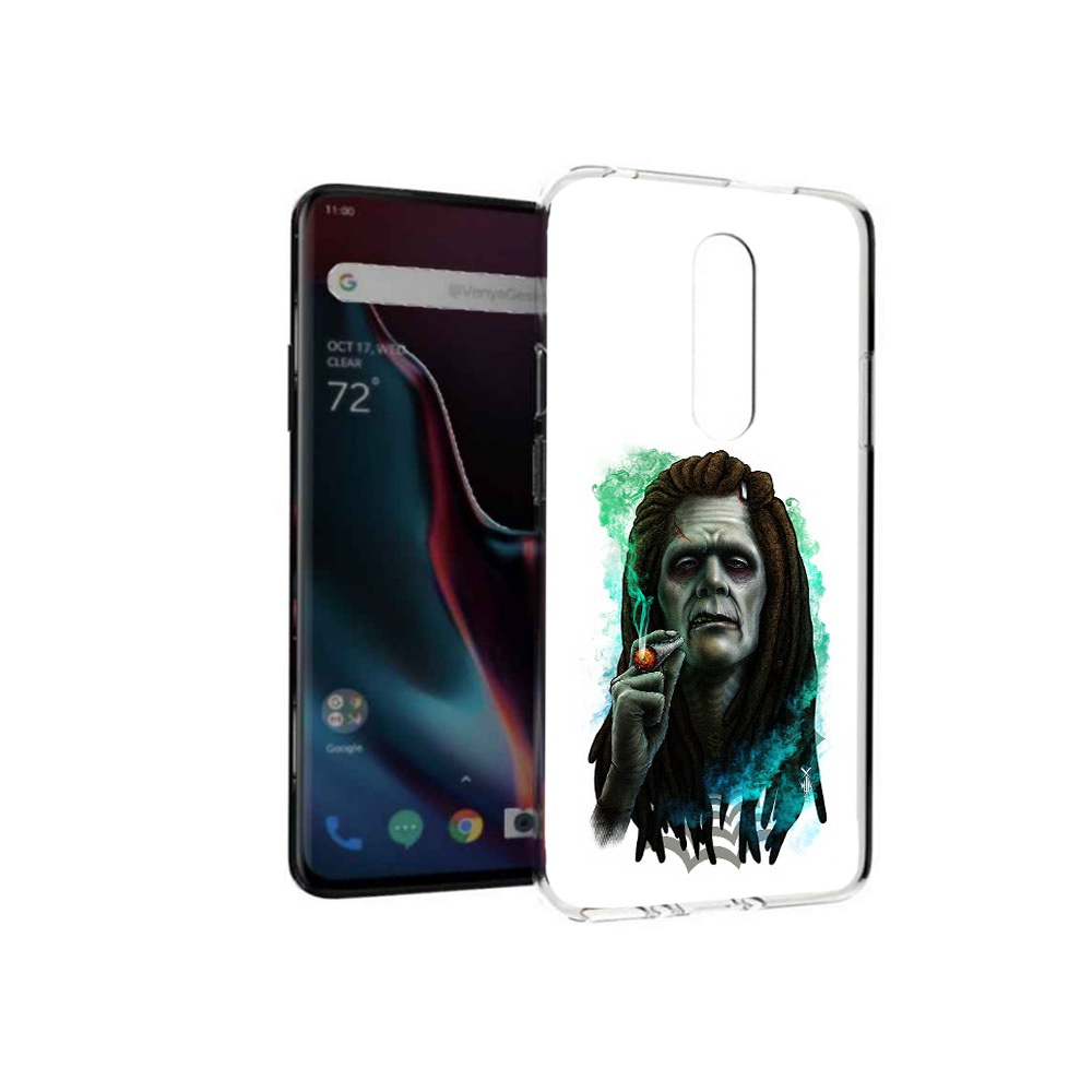 

Чехол MyPads Tocco для OnePlus 7 Pro зеленый мужчина с сигаретой (PT139735.130.360), Прозрачный, Tocco