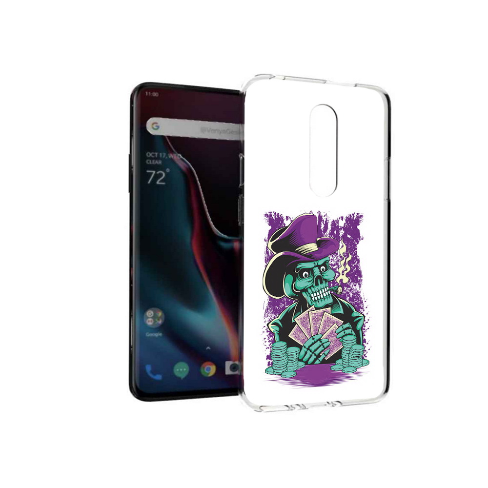 

Чехол MyPads Tocco для OnePlus 7 Pro зеленый череп с картами (PT139735.130.361), Прозрачный, Tocco