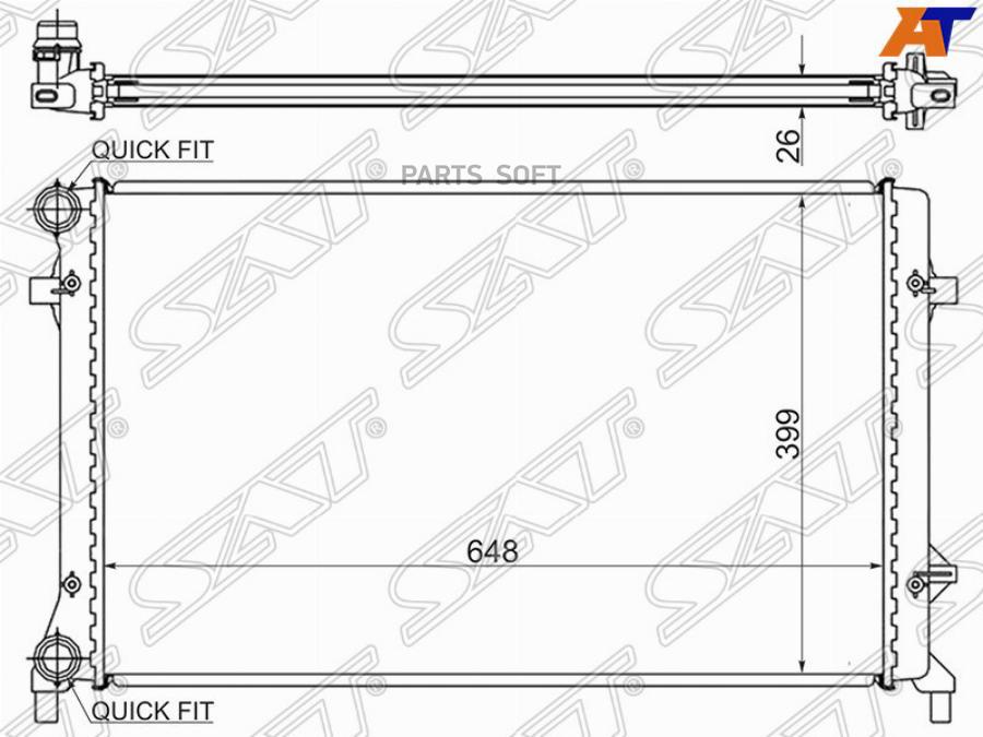 SAT Радиатор AUDI A3S3 1.61.82.0 03-VW GOLF VJETTACADDY 1.41.62.02.5 05-VW PASSAT B6TOURAN