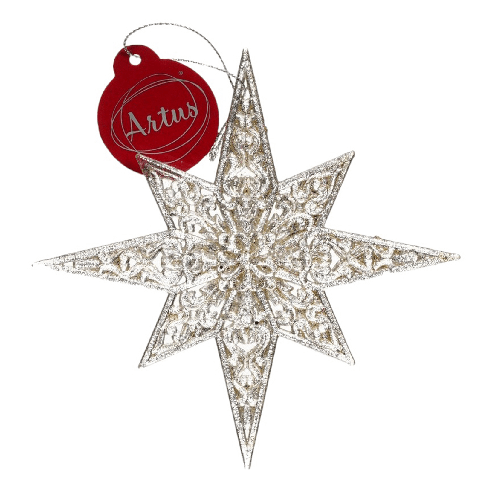 Елочная игрушка Artus Снежинка остроконечная серебряная 155₽