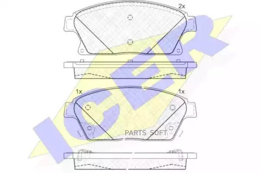 

Колодки Передние Chevrolet Cruze/Opel Astra J All 08->/Zafira 12-> Icer 181939-202 Icer ар