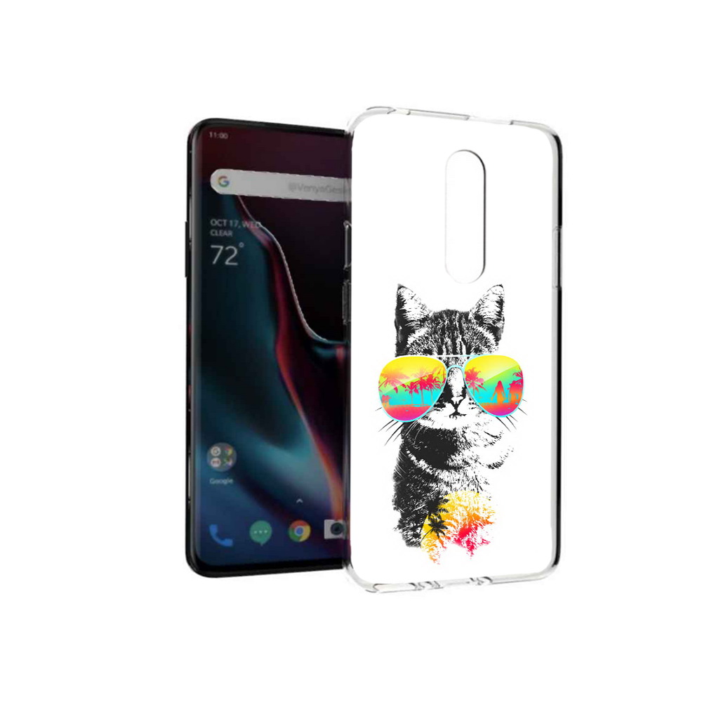 

Чехол MyPads Tocco для OnePlus 7 Pro крутой кот (PT139735.130.425), Прозрачный, Tocco