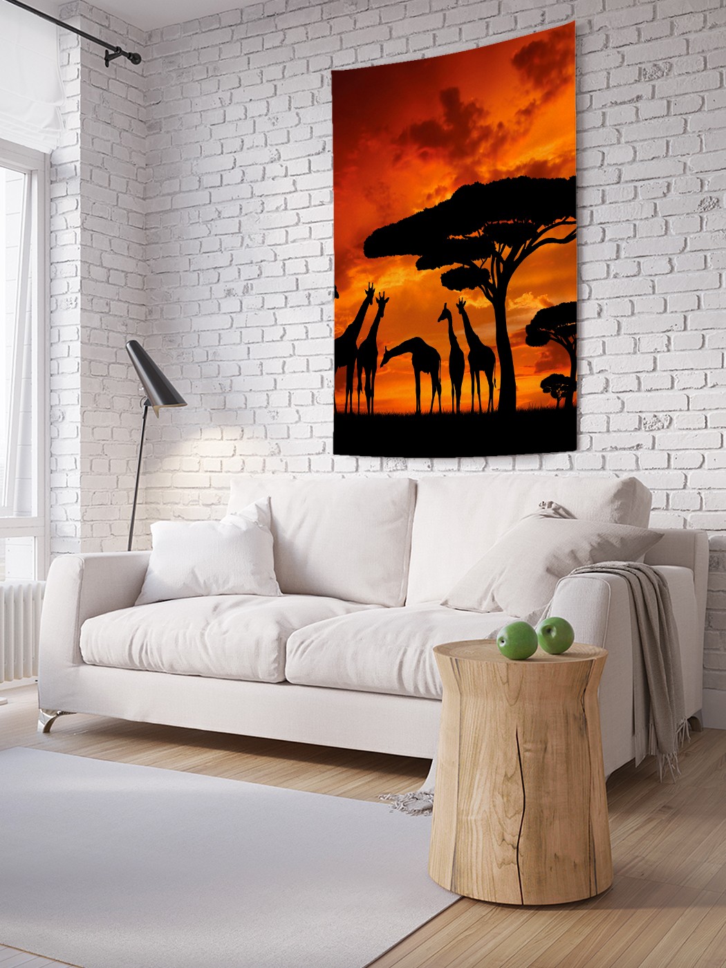 

Вертикальное фотопанно на стену JoyArty Жирафы встречают вечер 150x200 см, Жирафы встречают вечер