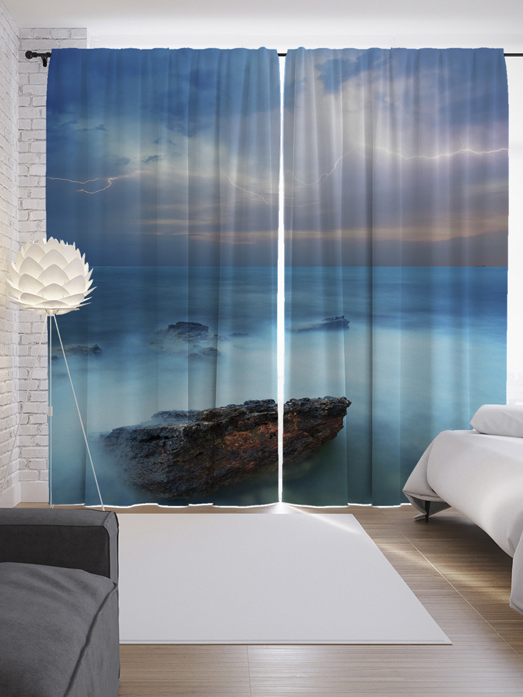 

Шторы JoyArty с фотопечатью "Туманное море" из сатена, 290х265 см, Туманное море