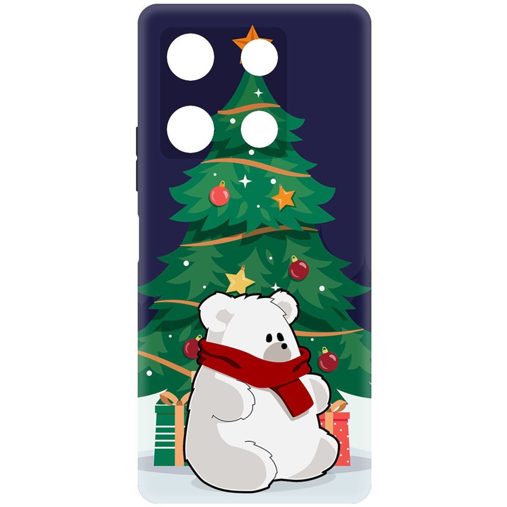 Чехол-накладка Krutoff Soft Case Медвежонок для INFINIX Note 30 Pro черный