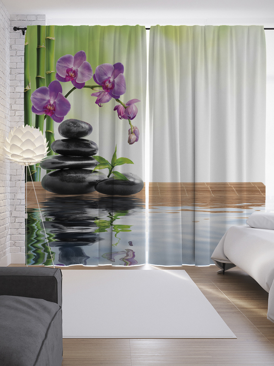 

Шторы JoyArty с фотопечатью "Красивая орхидея" из сатена, 290х265 см, Красивая орхидея