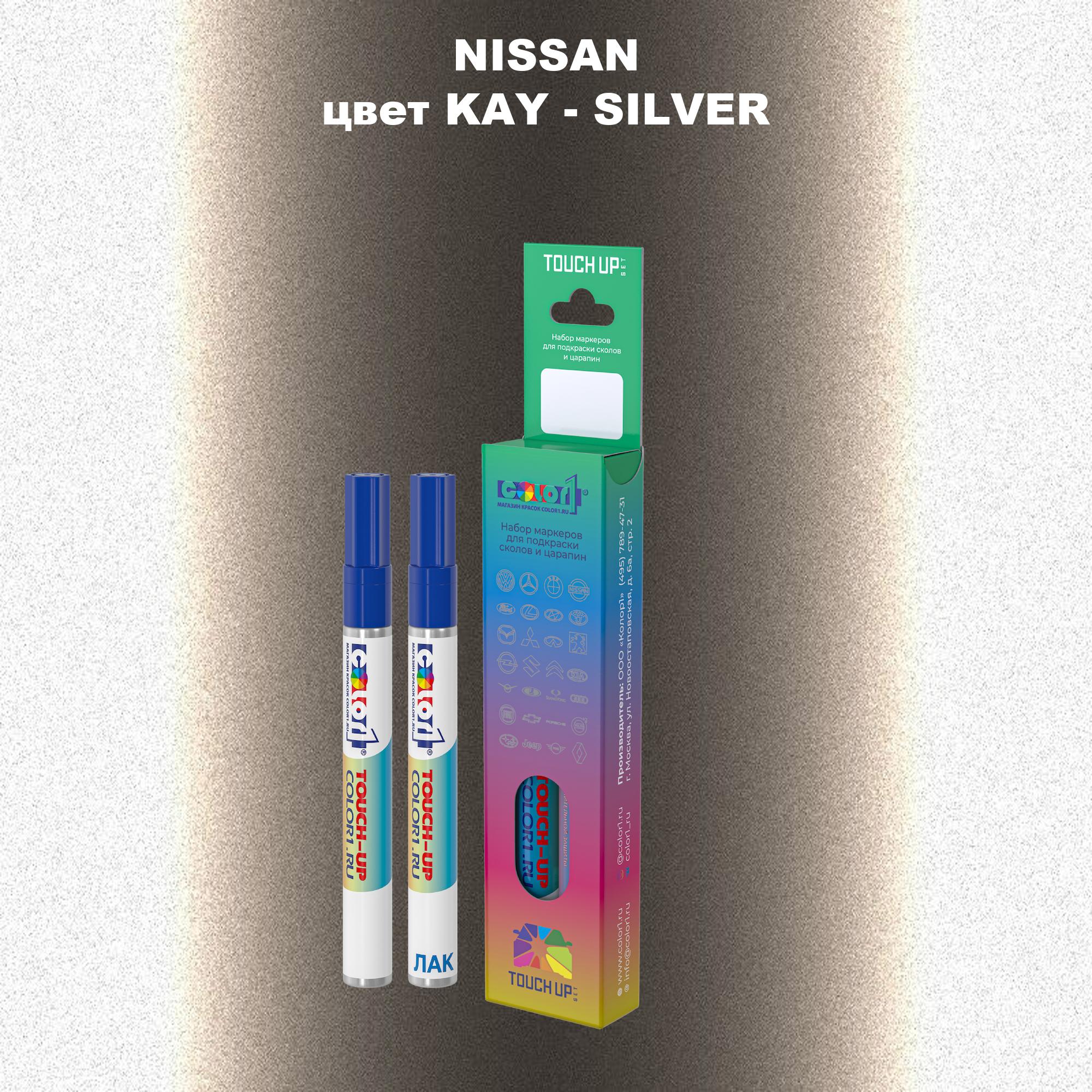 

Маркер с краской COLOR1 для NISSAN, цвет KAY - SILVER, Прозрачный