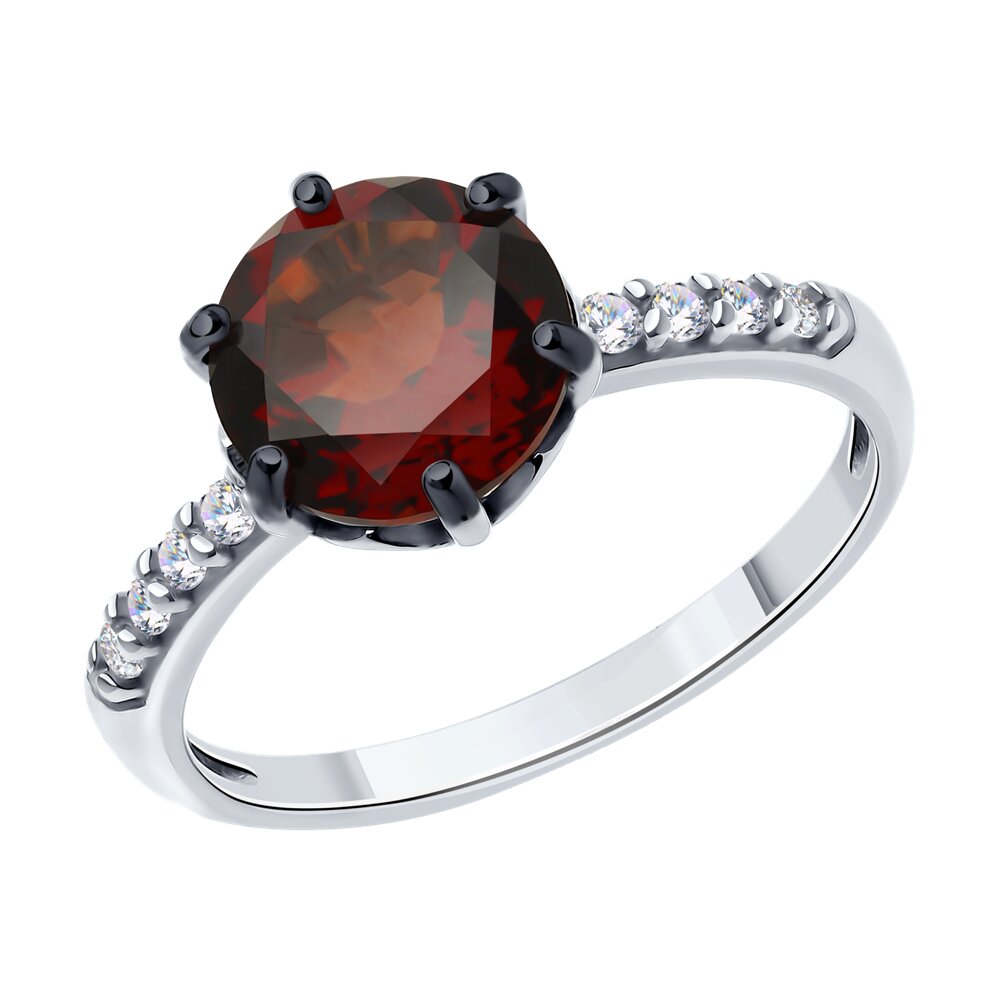 

Кольцо из серебра р.  SOKOLOV 92014372, ситалл искусственный\фианит, 92014372