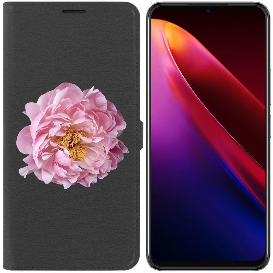 

Чехол-книжка Krutoff Eco Book для Itel S18 Pro Розовый пион (черный)
