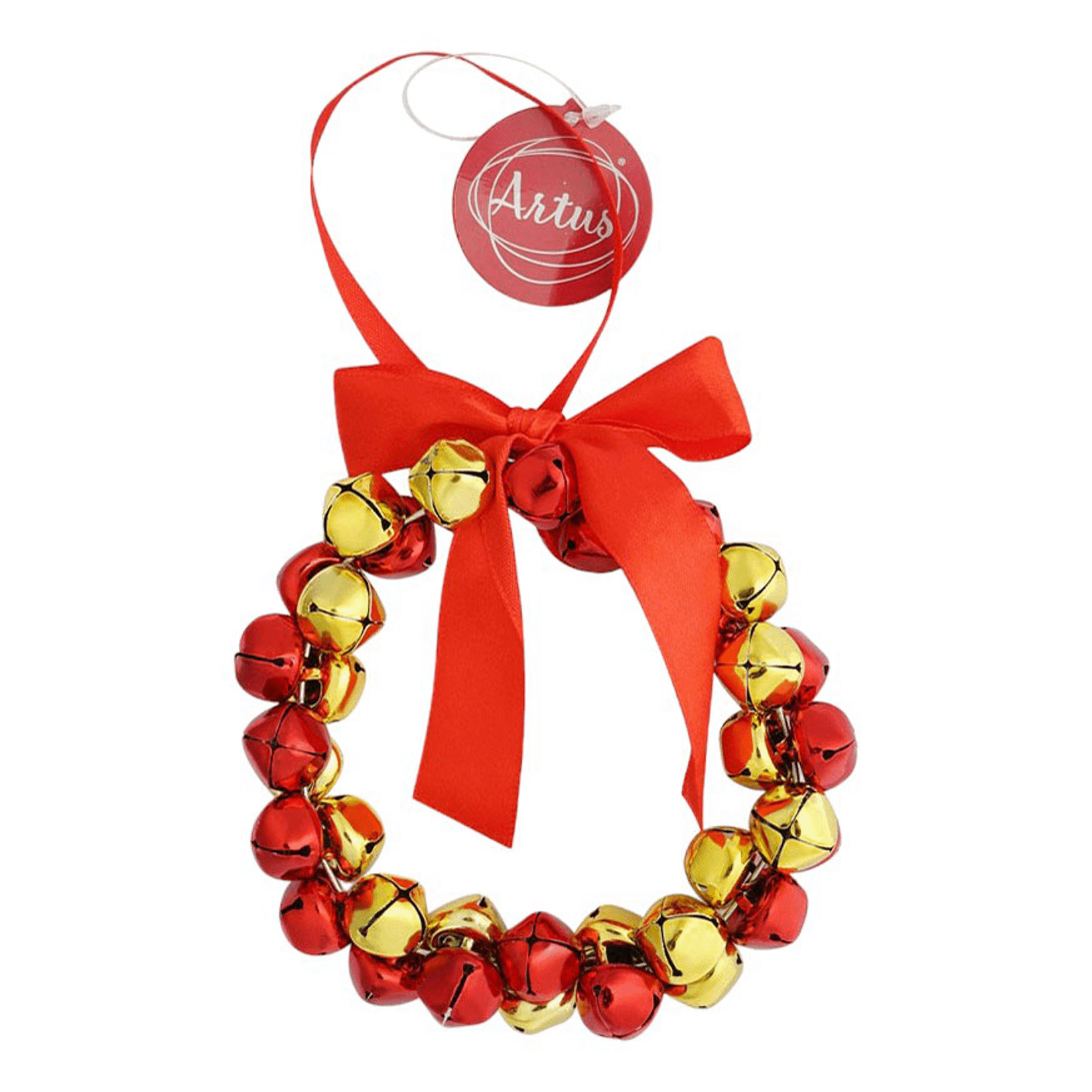 Подвесное украшение новогоднее Artus Бубенцы красное с золотистым 9 х 9 см 310₽