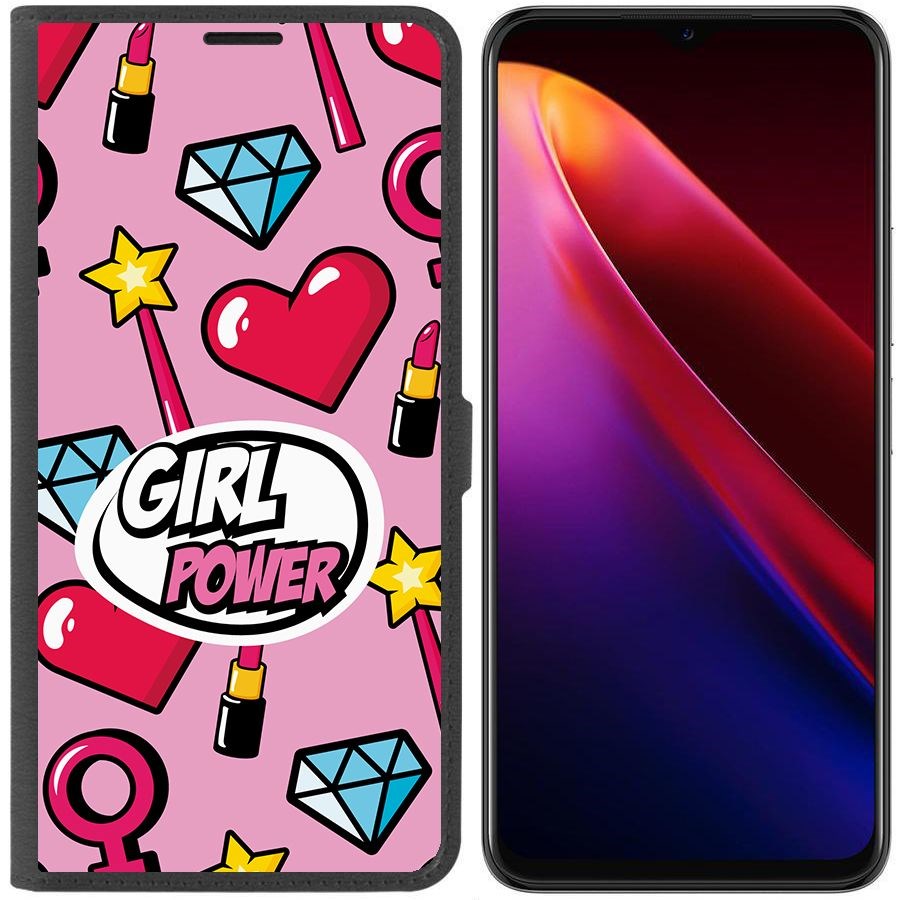 

Чехол-книжка Krutoff Eco Book для Itel S18 Pro Girl Power (черный)
