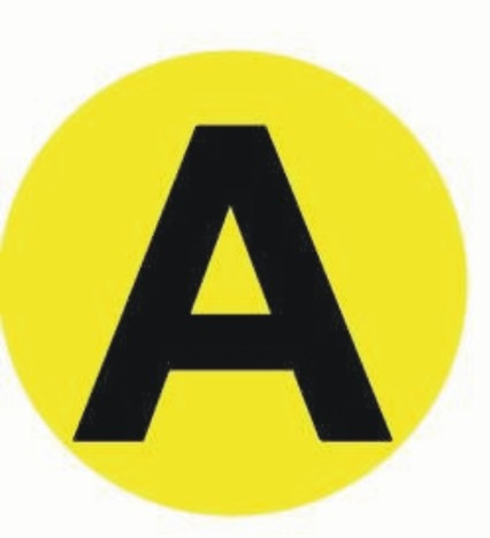 

Наклейка "A" d=20mm. EKF PROxima - упак. (100 шт), Желтый