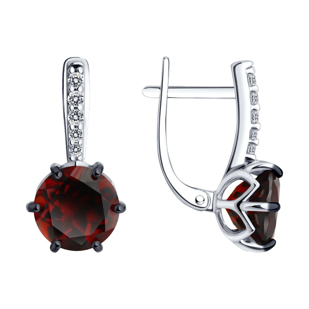 

Серьги из серебра SOKOLOV 92022849, ситалл искусственный/фианит, 92022849