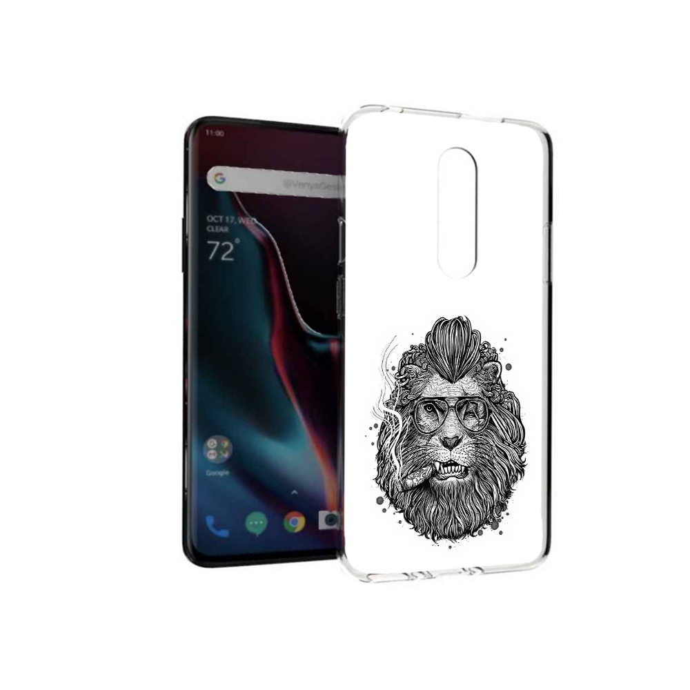 

Чехол MyPads Tocco для OnePlus 7 Pro курящий лев (PT139735.130.432), Прозрачный, Tocco