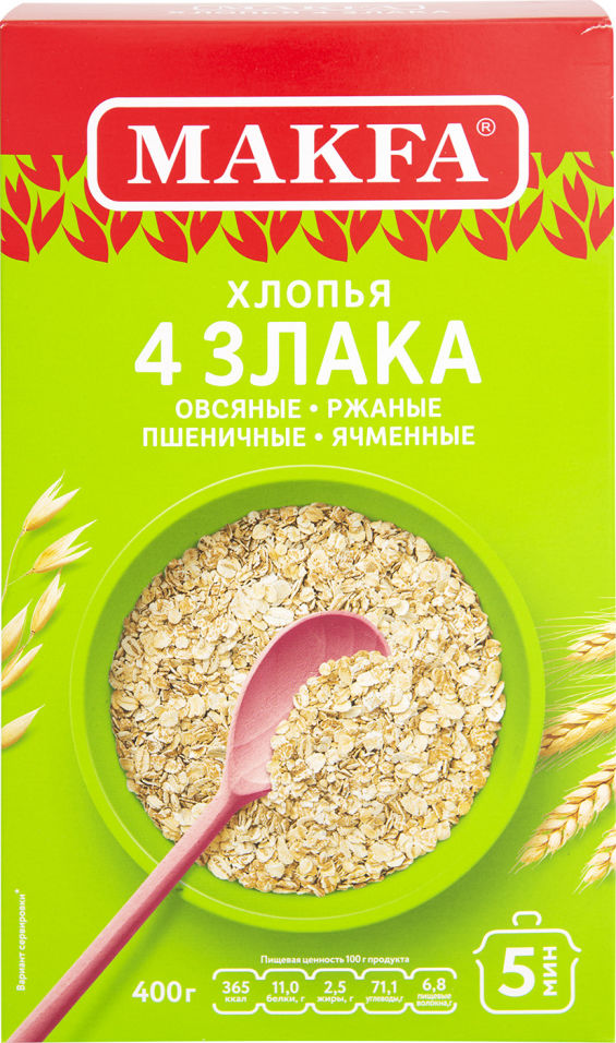 

Хлопья Makfa 4 злака 400 г