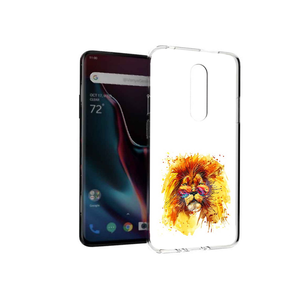

Чехол MyPads Tocco для OnePlus 7 Pro лев в очках (PT139735.130.436), Прозрачный, Tocco