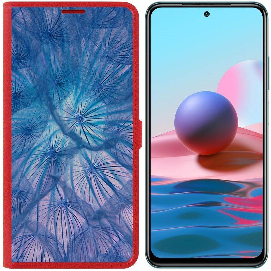 

Чехол-книжка Krutoff Eco Book для Xiaomi Redmi Note 10S Синий одуванчик (красный)