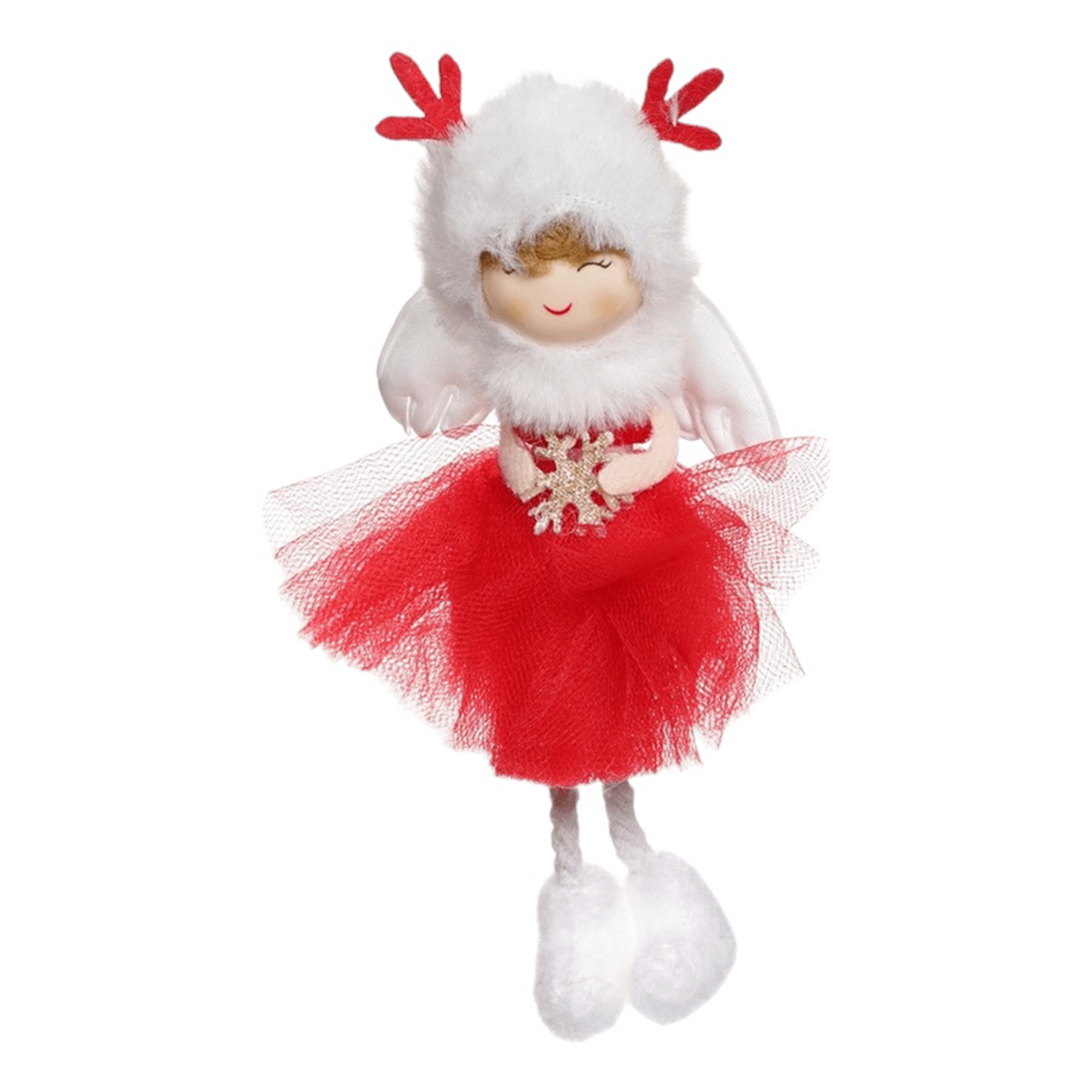 Подвесное украшение новогоднее Artus Кукла с рожками в платье 17 см в ассортименте 310₽