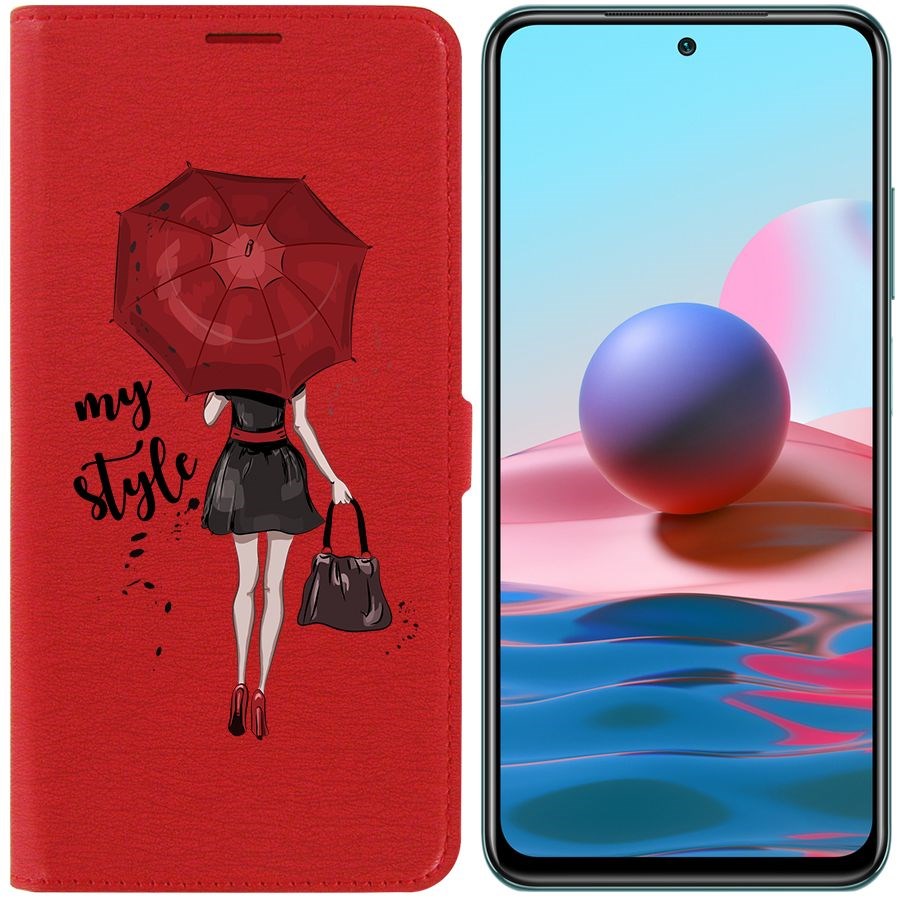 

Чехол-книжка Krutoff Eco Book для Xiaomi Redmi Note 10S Мой стиль (красный)